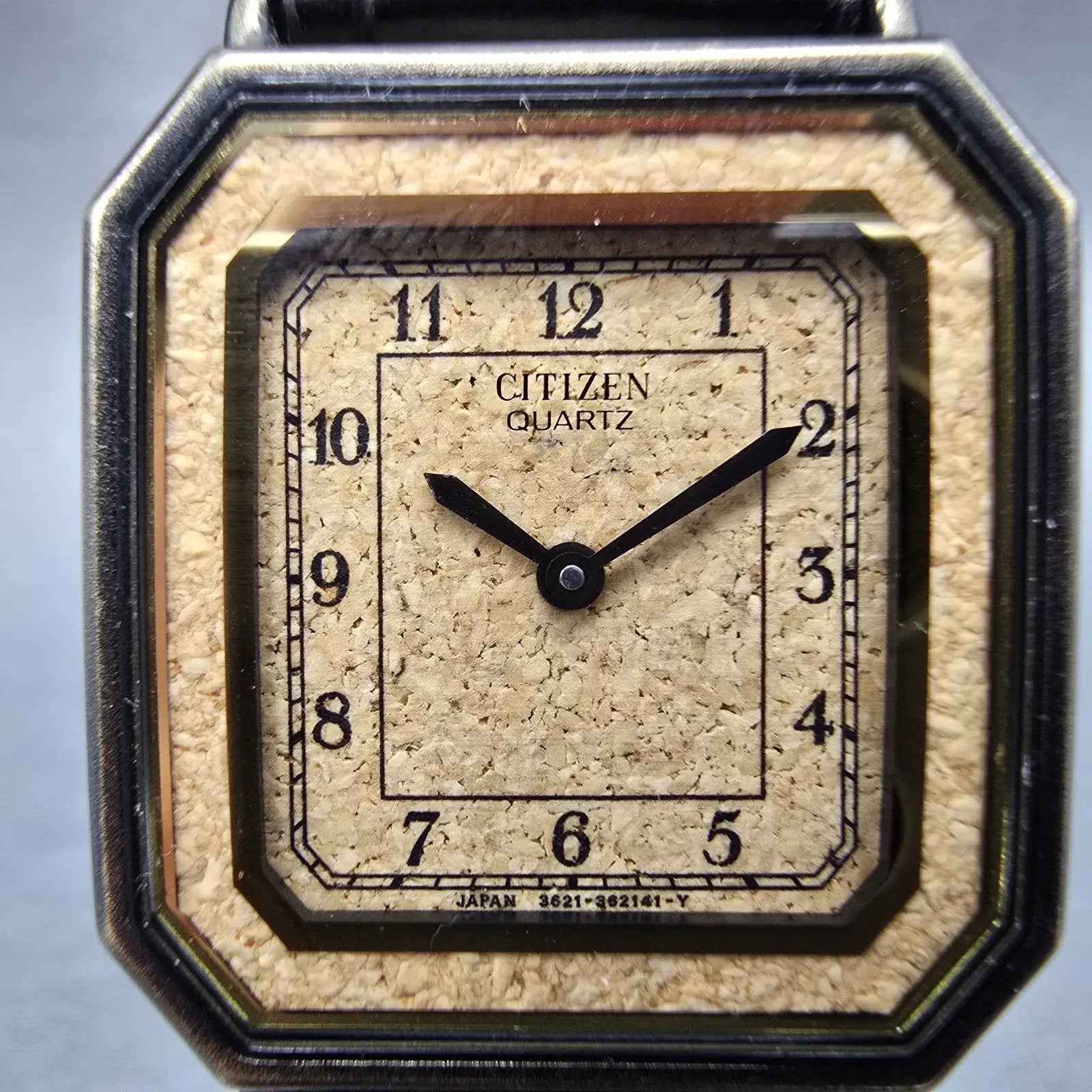 Citizen Tank Watch Men 27mm Brown Dial Black Tone Octagon 3621-361075 NewBattery1