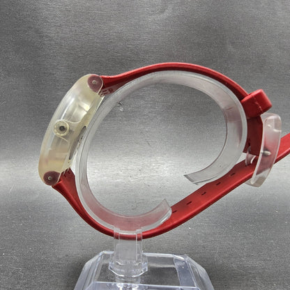 Swatch Ruby Touch Watch Men 38mm Black Dial Clear Case Daydate Round New Battery6