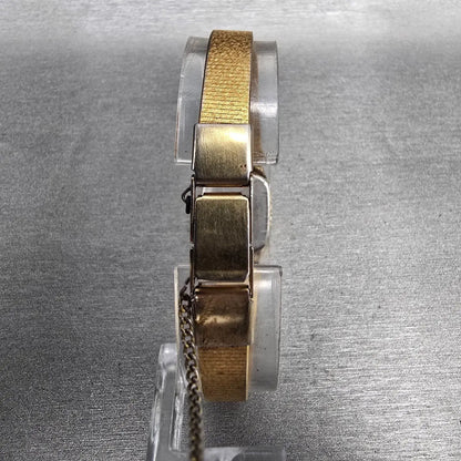 Seiko Watch Women 17mm Brown Dial Gold Tone Rectangle 2C20-5789 New Battery JP347