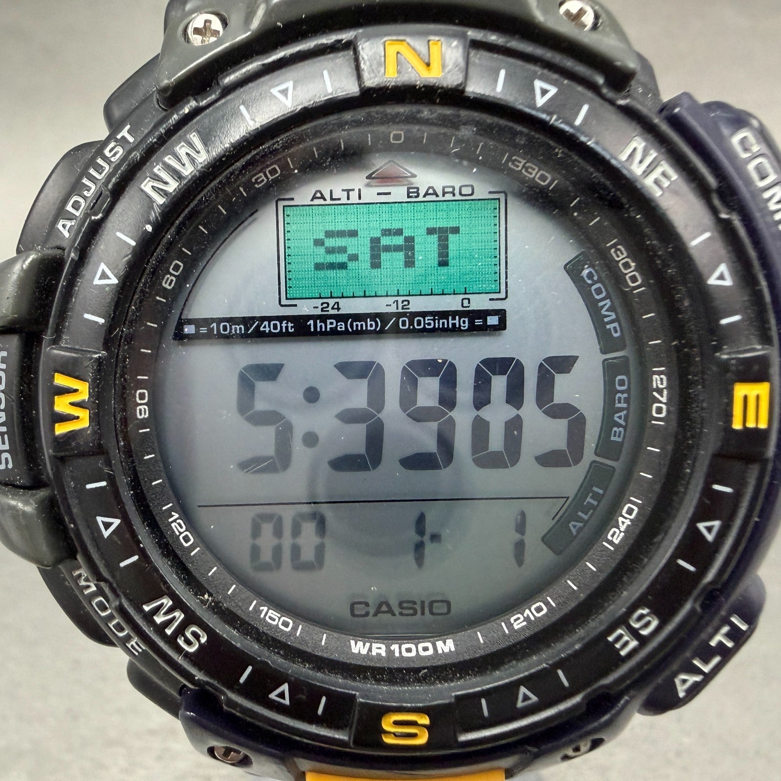 Casio Pathfinder PAG-40 Watch Men 53mm Digital Black Triple Sensor New battery1