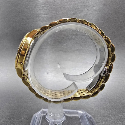 Citizen Eco-Drive Watch Women 30mm MOP Dial Gold Date Diamonds EW2282-52D Runs6