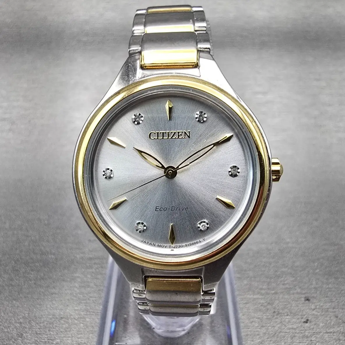 Citizen Eco-Drive Watch Women 29mm Silver Dial Two Tone Round J730-S115965 Runs0