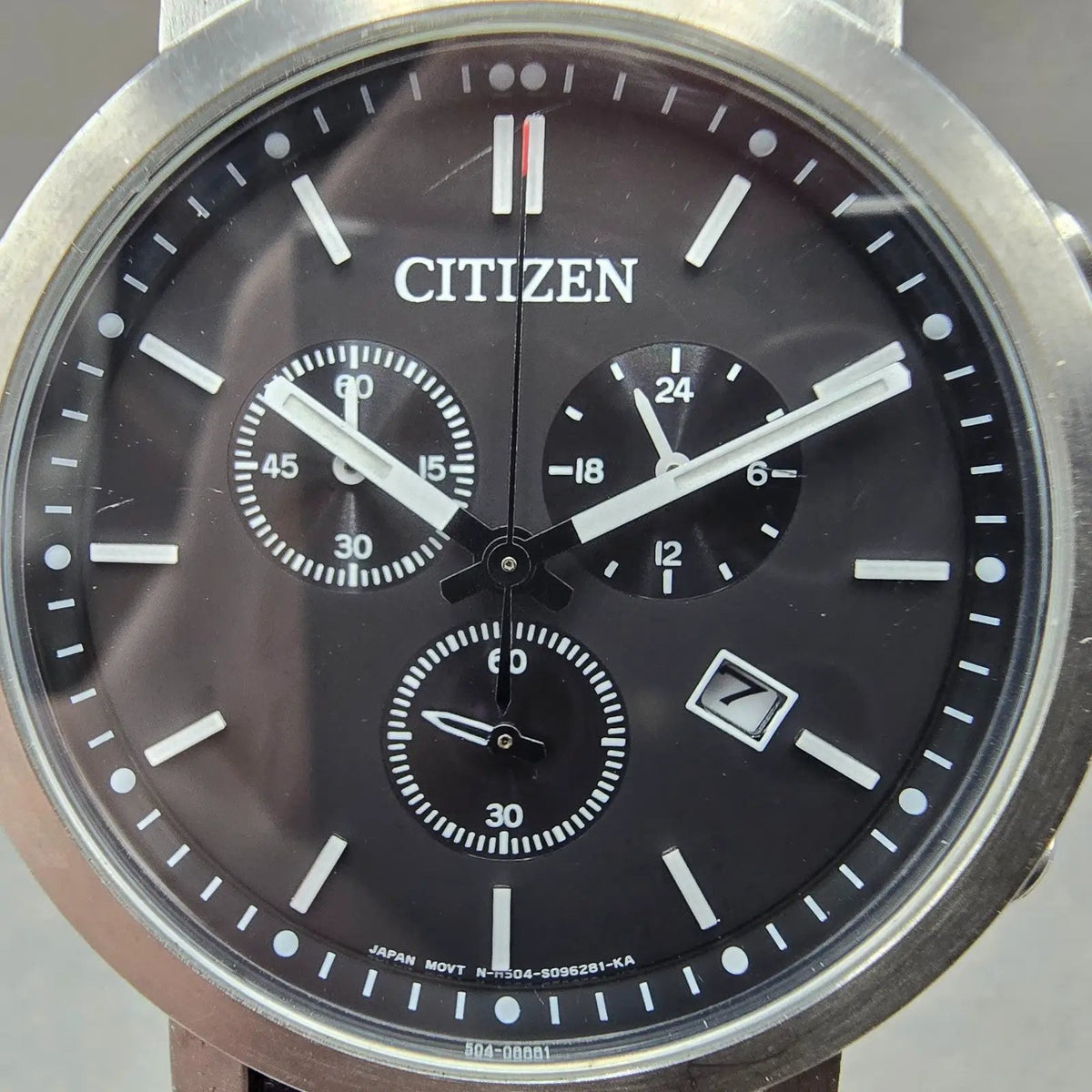 Citizen Eco-Drive Chronograph Watch Men 39mm Black Dial Steel Date Round JDM1