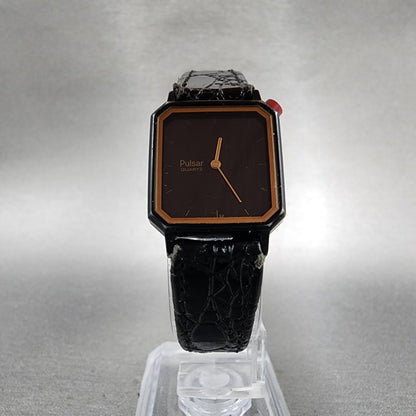 Pulsar Watch Women 20mm Black Dial Black Tone Octagon V232-5930 New Battery
