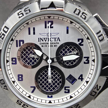 Invicta Excursion Chronograph Dive Watch Men 51mm Silver Dial Steel New Battery1