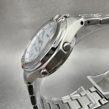 Casio Waveceptor Watch Women 30mm White Dial Silver Tone Date Round Runs LWQ1502
