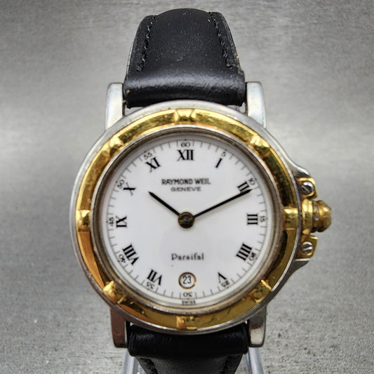 Raymond Weil Parsifal Watch Women 27mm White Dial Two Tone Date Round New Batt0