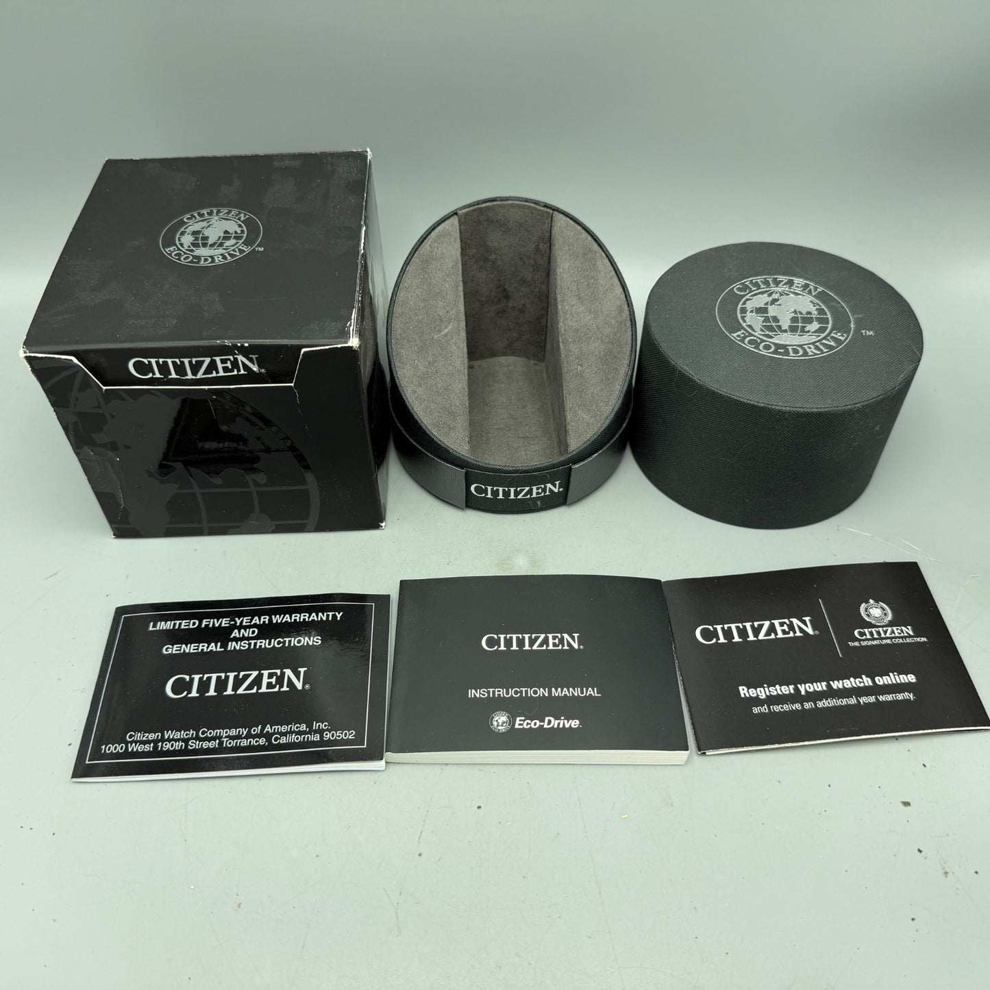 Citizen Presentation Watch Box Case Black Cardboard Round 2010's Eco-Drive0