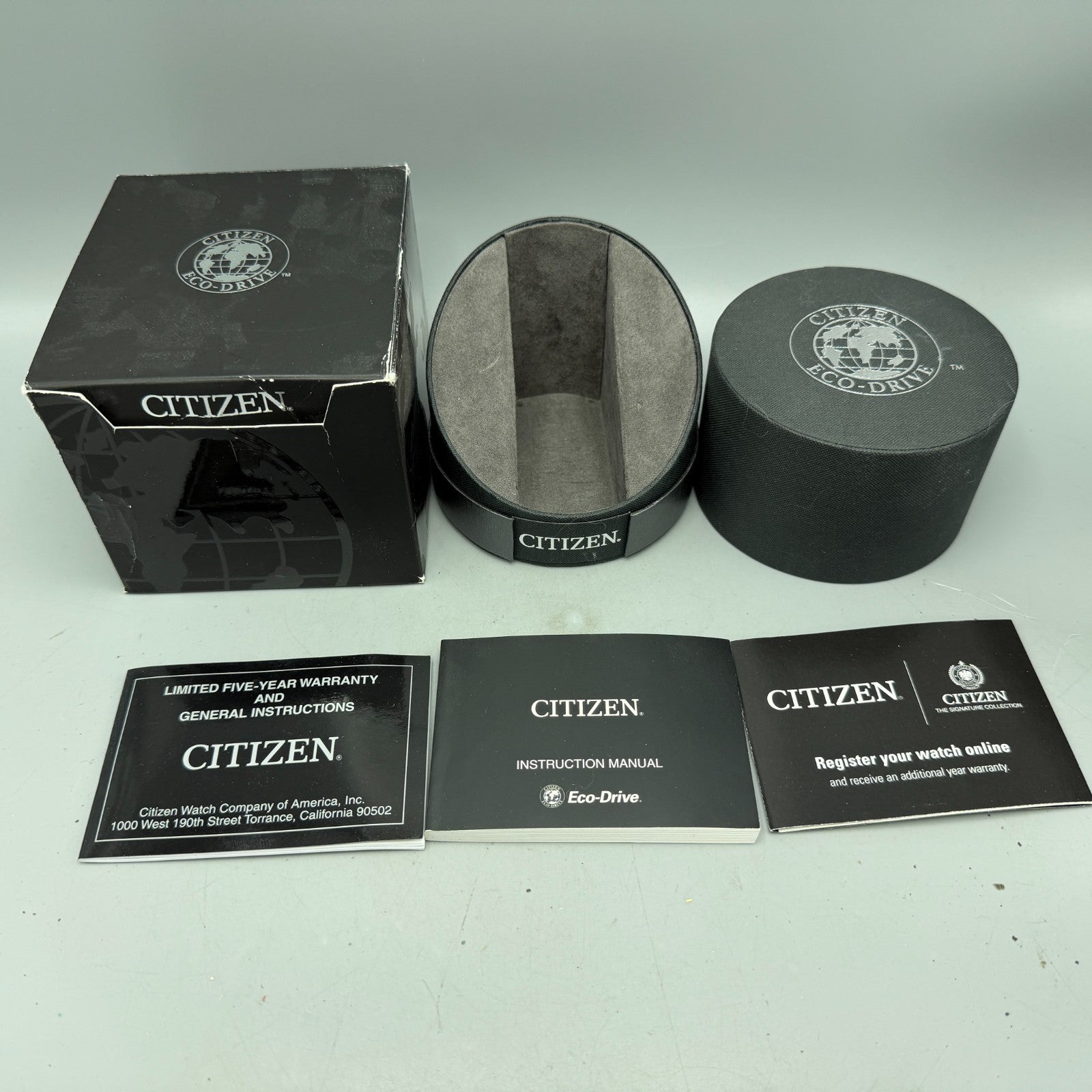 Citizen Presentation Watch Box Case Black Cardboard Round 2010's Eco-Drive0