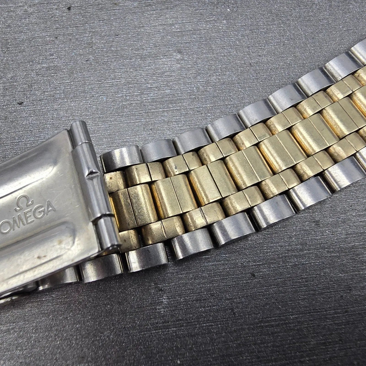 Omega Bracelet Two Tone Stainless Steel 10K Gold Filled 18.8mm Vintage13