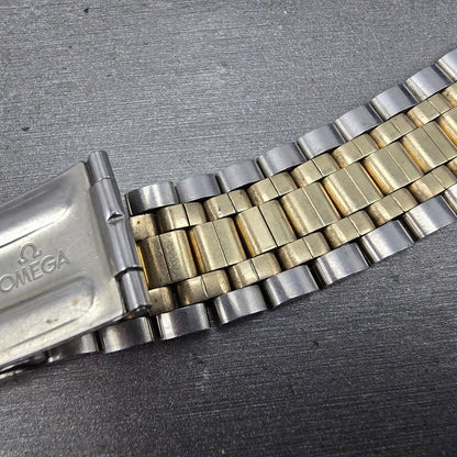 Omega Bracelet Two Tone Stainless Steel 10K Gold Filled 18.8mm Vintage13