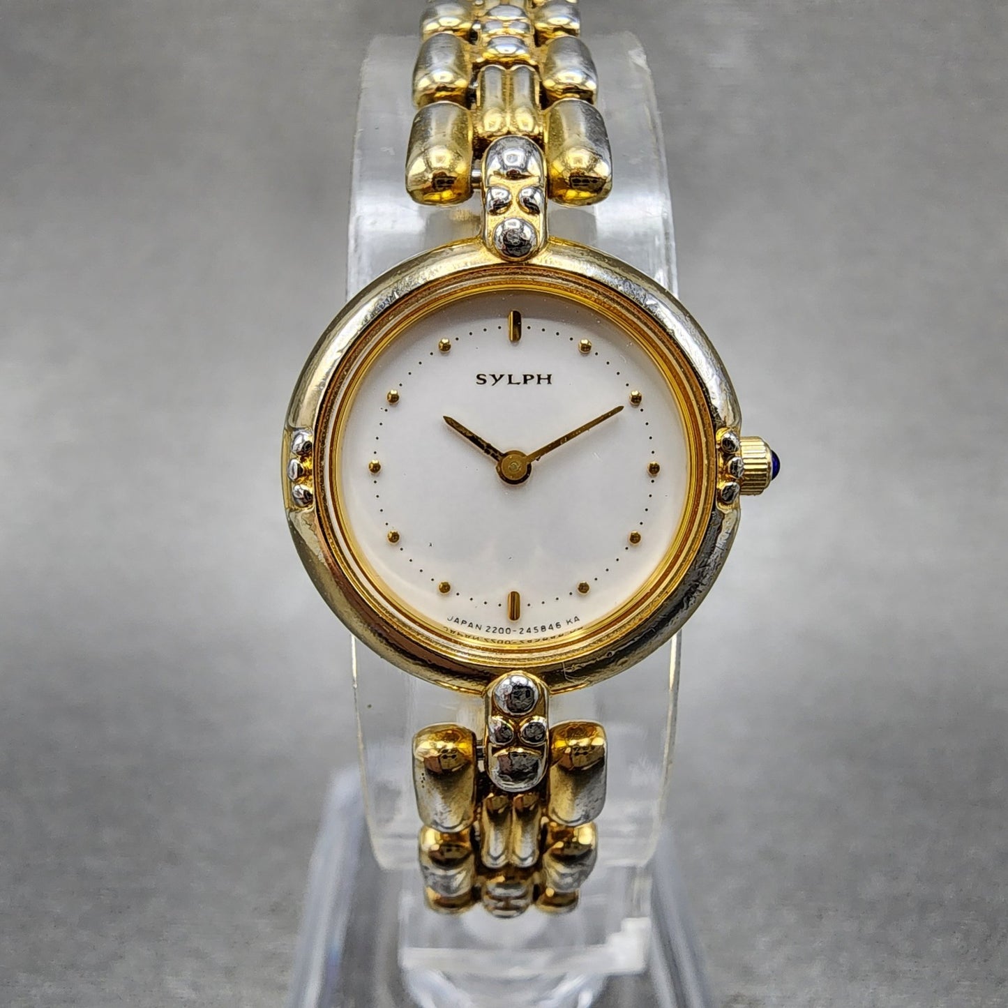 Citizen Sylph Watch Women 19mm White Dial Gold Tone Round 2200241797 New Batt0