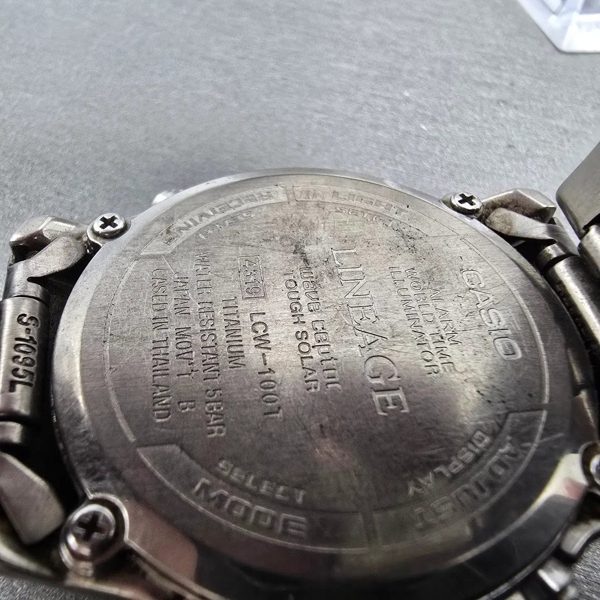 Casio Lineage LCW-100T Watch Men 41mm Black Dial Titanium Alarm Chrono Solar JP10