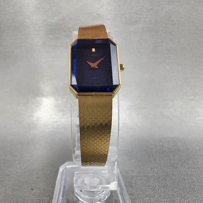 Seiko Lassle Tank Watch Women 16mm Blue Dial Gold Tone 4n005409 PARTS6