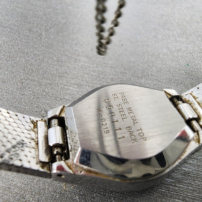 Seiko Watch Women 18mm Black Dial Silver Tone Round 16-0219 New Battery VTG9