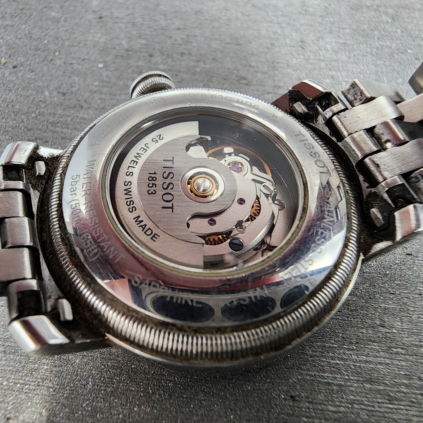 Tissot Bridgeport Automatic Watch Women 29mm MOP Dial Steel Date Round Runs9