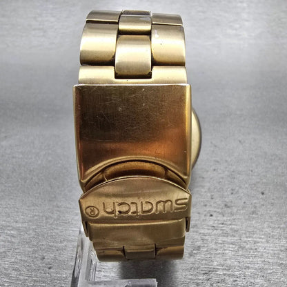 Swatch Irony Full-Blooded Gold Watch Men 42mm Gold Dial SVCK4032G New Battery 547