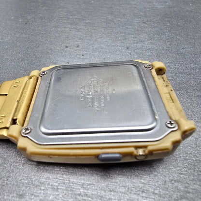 Casio Calculator CA-506 Watch Men 35mm Gold Alarm Chronograph READ!! New Battery15