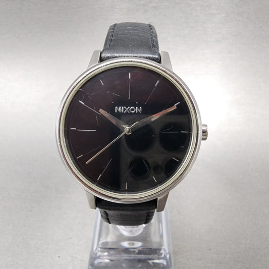 Nixon Kensington Watch Women 37mm Black Dial Silver Tone Round New Battery0