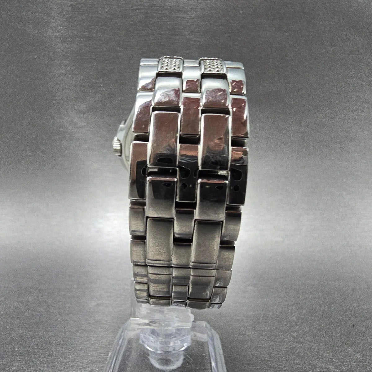 Bulova Crystal Watch Men 42mm Black Dial Steel Date 96K102 Round PARTS8