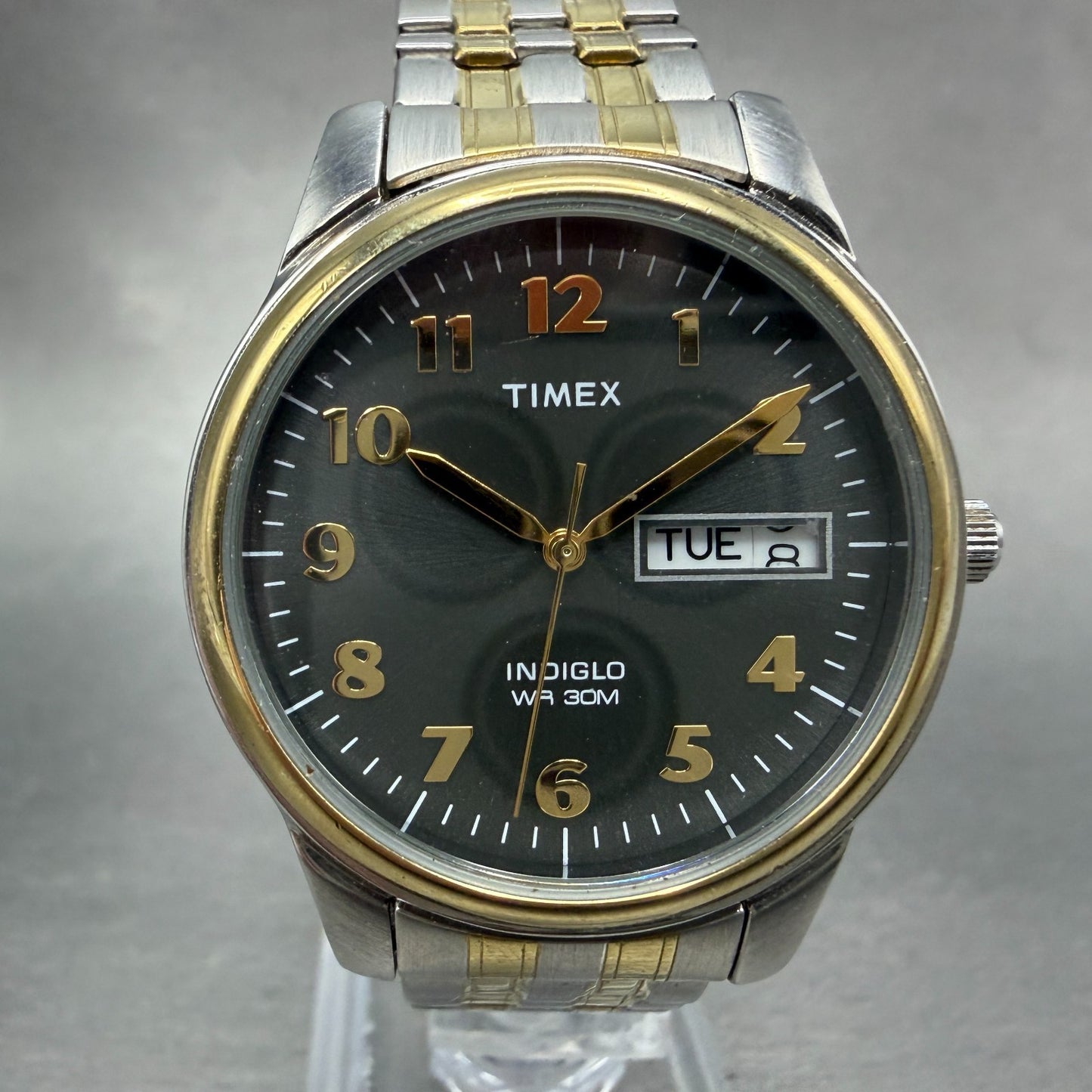 Timex Charles Street Watch Men 36mm Gray Dial Two Tone Daydate T26481 NewBattery0