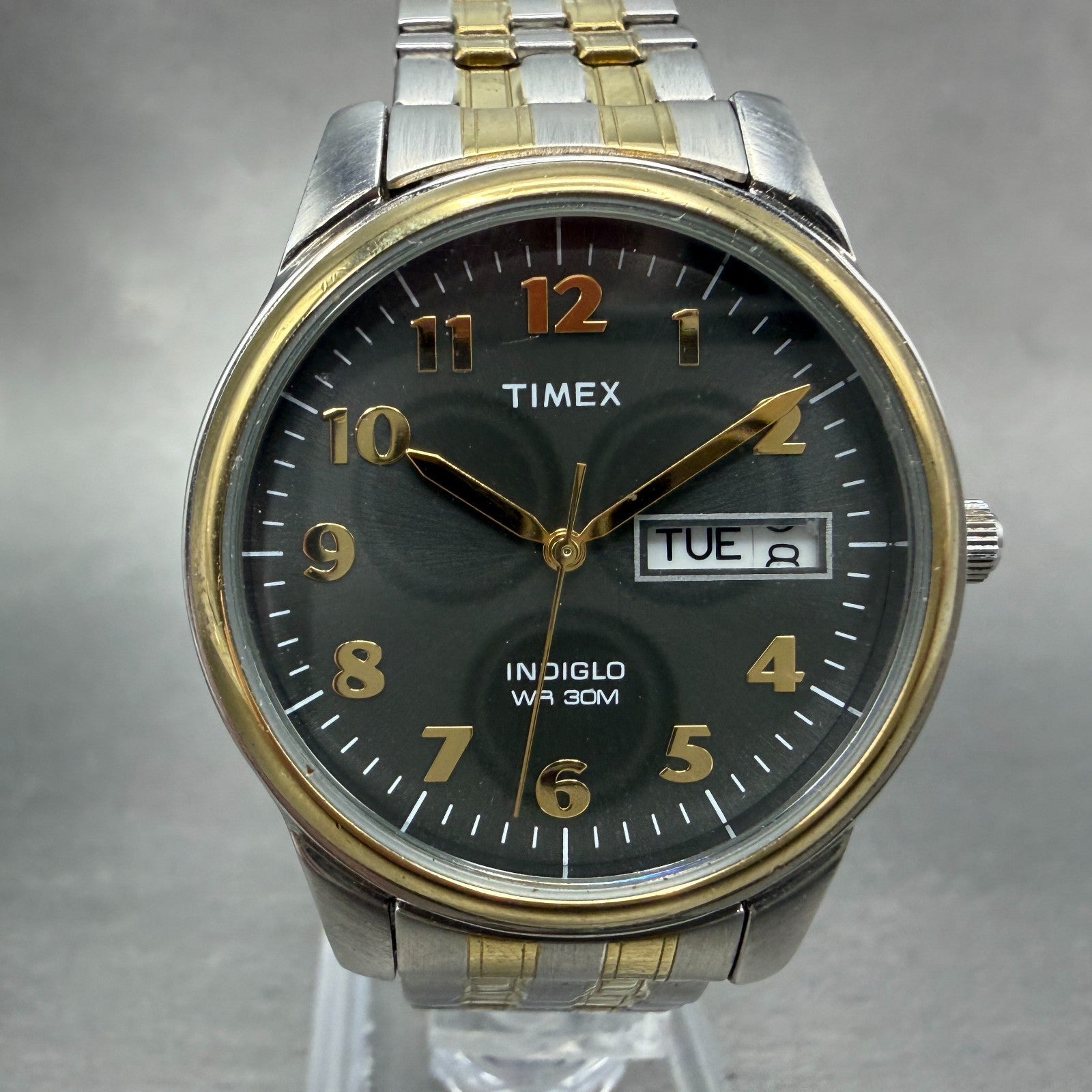 Timex Charles Street Watch Men 36mm Gray Dial Two Tone Daydate T26481 NewBattery0