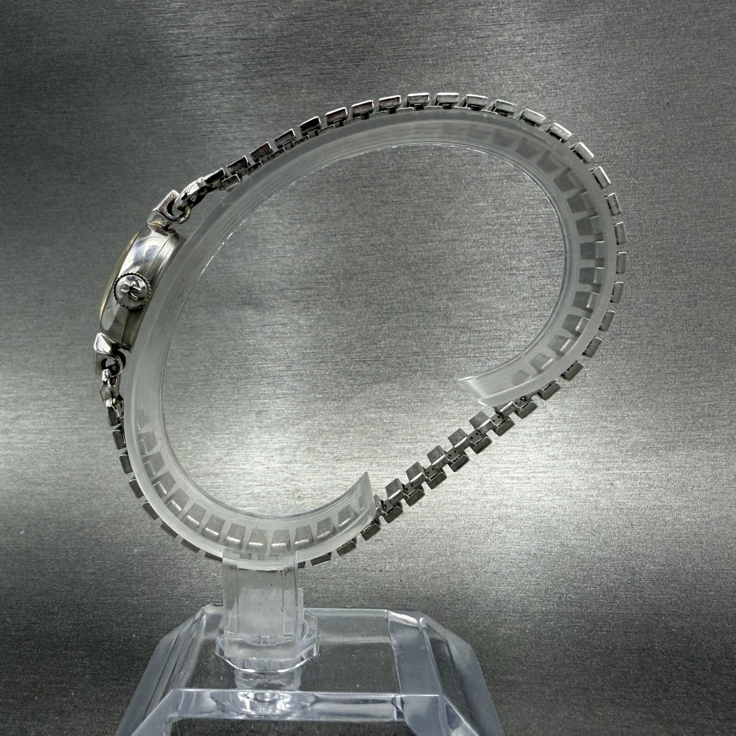 Hamilton Watch Women 14mm White Dial 10K White Gold Plated Manual Wind Runs BCH6