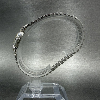 Hamilton Watch Women 14mm White Dial 10K White Gold Plated Manual Wind Runs BCH6