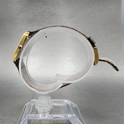 Rado Tank Watch Women 18mm Gold Dial Gold Tone Rectangle 133.9555.2 New Battery6