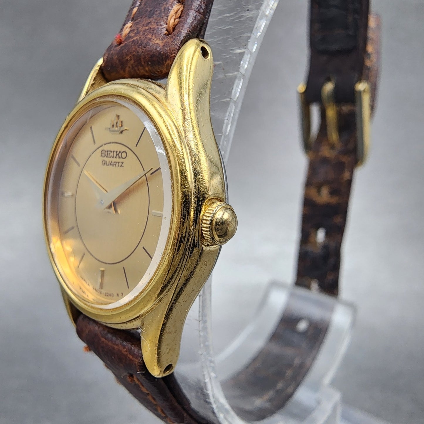 Seiko Watch Women 21mm Champagne Dial Gold Tone Round 4n000600 New Battery2