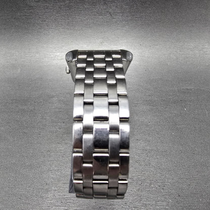 Emporio Armani Tank Watch Men 35mm White Dial Steel Date Rectangle New Battery D7