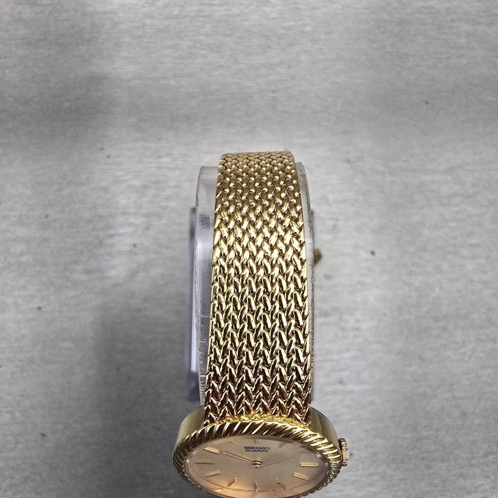Seiko Watch Women 22mm Gold Dial Gold Tone Round 1400-0479 New Battery Vintage4