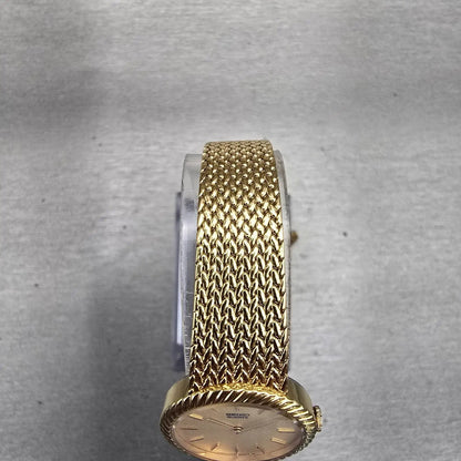 Seiko Watch Women 22mm Gold Dial Gold Tone Round 1400-0479 New Battery Vintage4