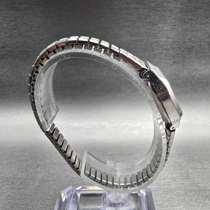 Seiko Watch Women 21mm Blue Dial Silver Tone Rectangle 4700-5079 New Battery JP8