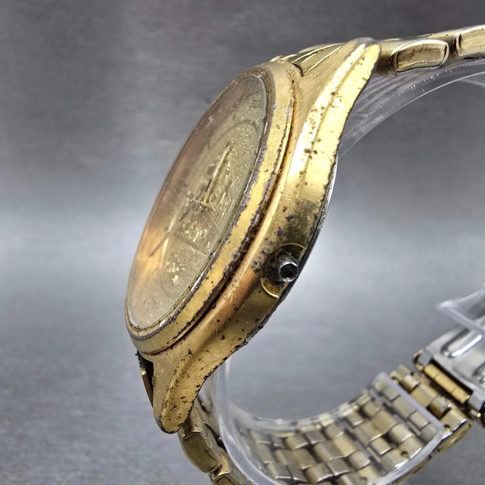 Seiko Watch Men 37mm CSX Champagne Dial Gold Tone Round 7N43-9048 PARTS Vintage3