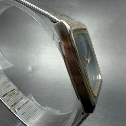 Seiko Playboy Tank Watch Men 25mm Gray Dial Two Tone Date Y102-5340 New Battery3