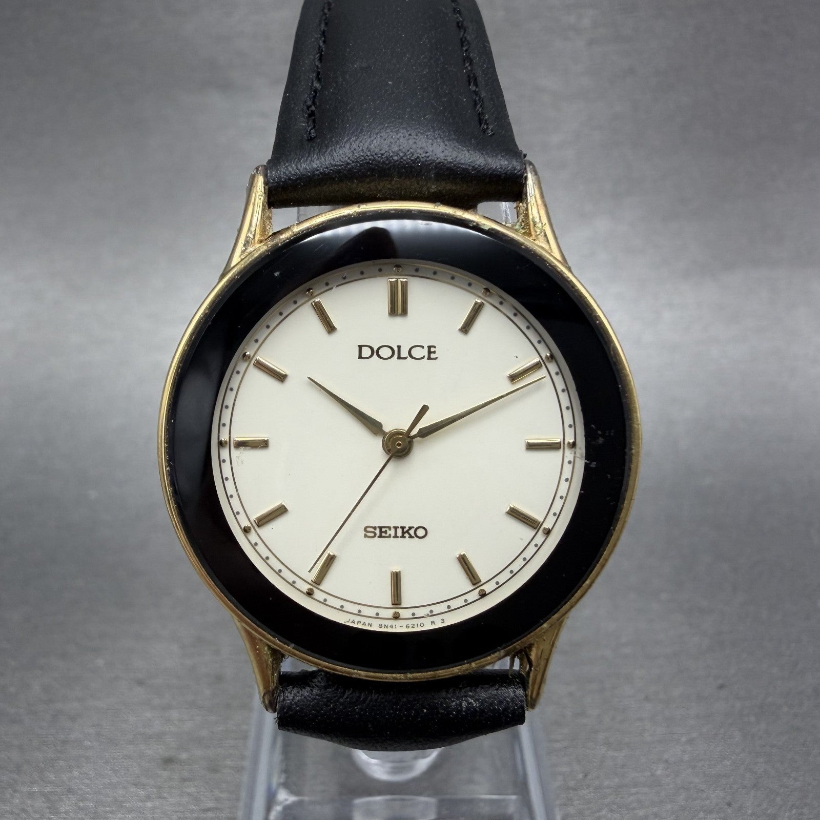 Seiko Dolce Watch Unisex 30mm White Dial Gold Tone V3016B80 New Battery0