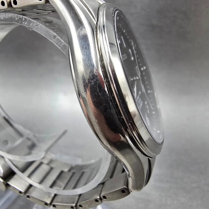 Seiko Atomic Solar Watch Men 39mm Black Dial Titanium Date 7B42-0AN0 Runs JDM3