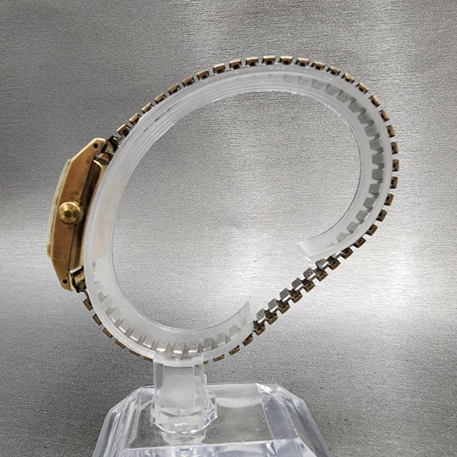 Seiko Venus Special Tank Watch Women 16mm Silver Dial 14K Gold Filled Manual Run7