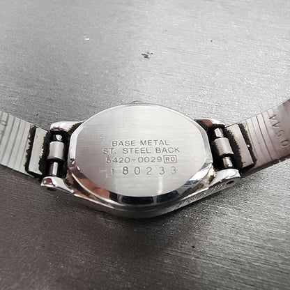 Seiko Watch Women 16mm White Dial Silver Tone Round 54200029 New Battery VTG9