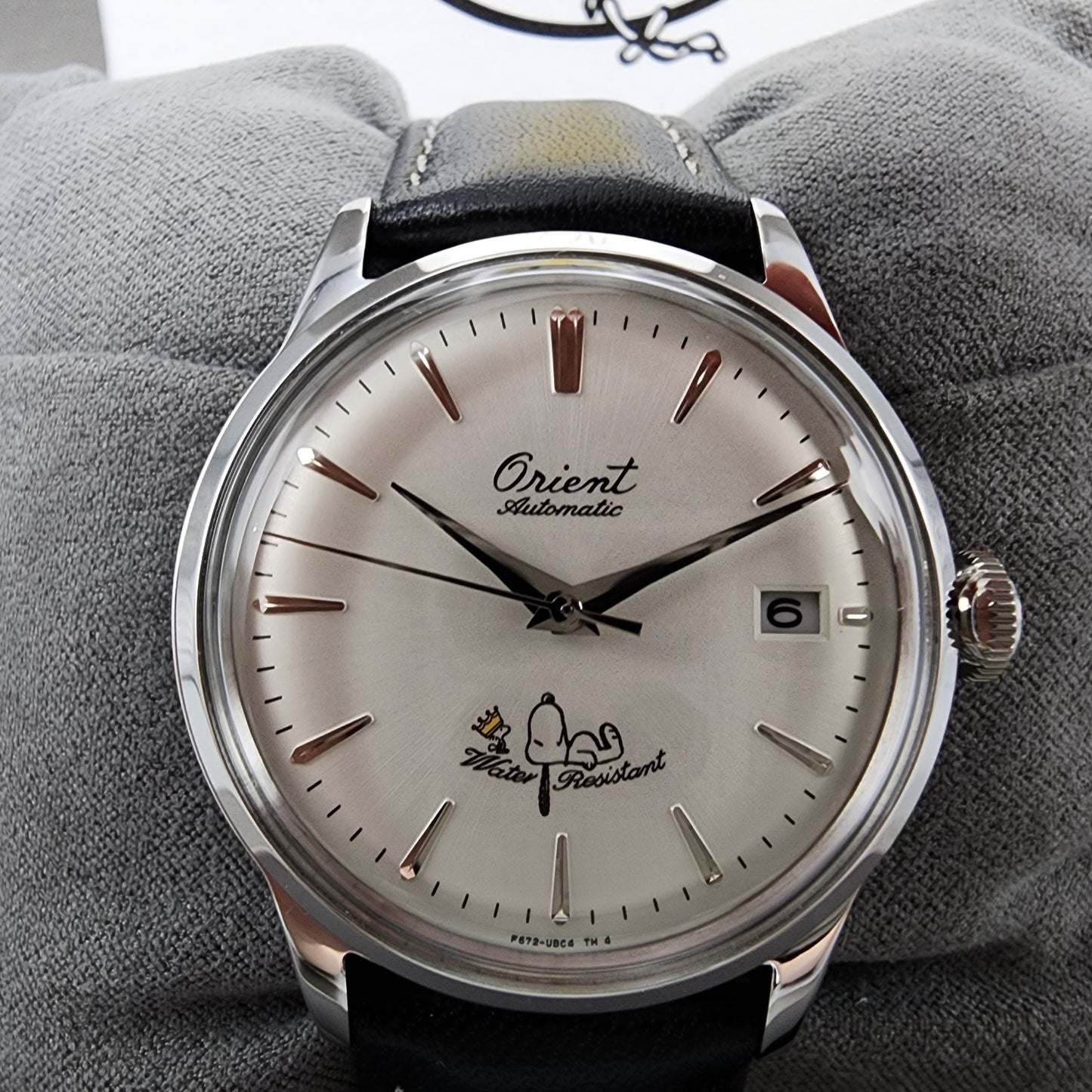 Orient Peanuts Snoopy Bambino Watch Men 38mm White Dial Steel Date Automatic1