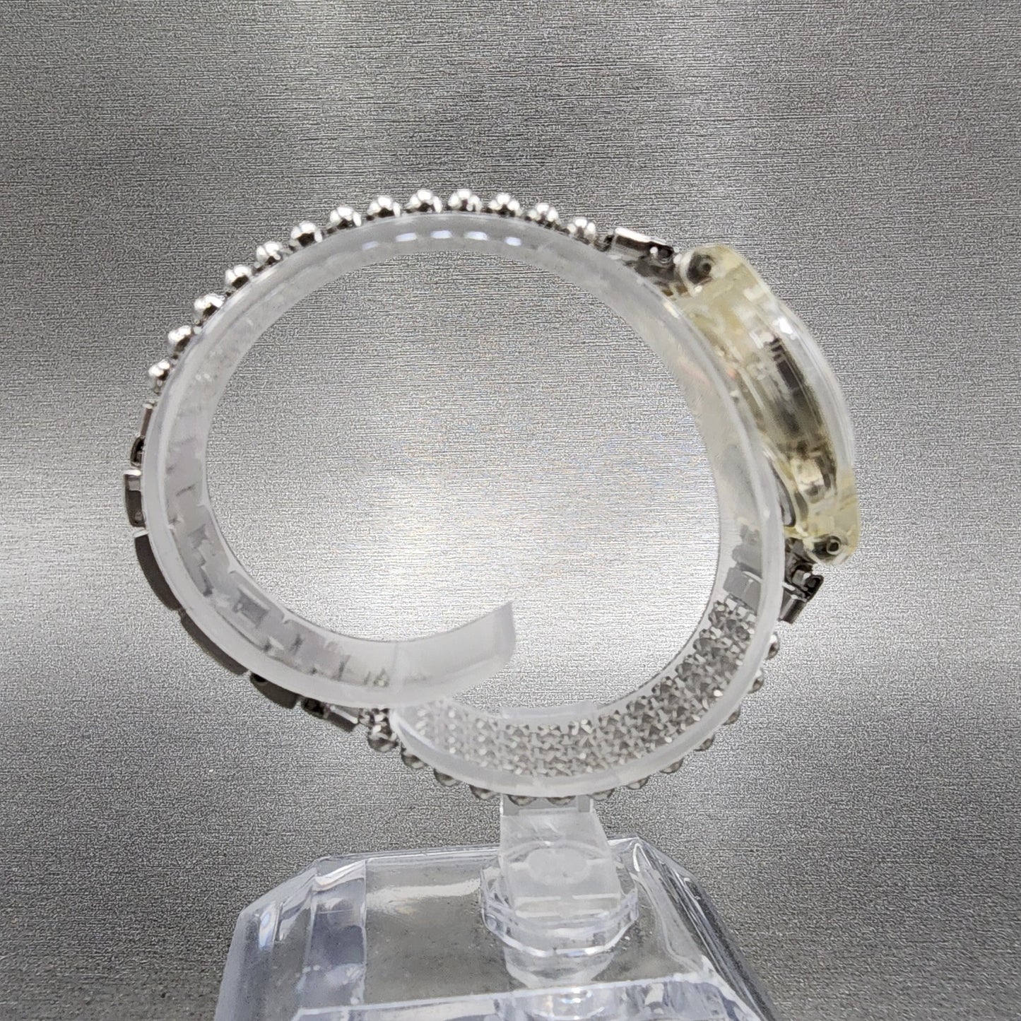 Swatch Silver Fall Watch Women 25mm Silver Dial Clear Case Round LW130 New Batt8