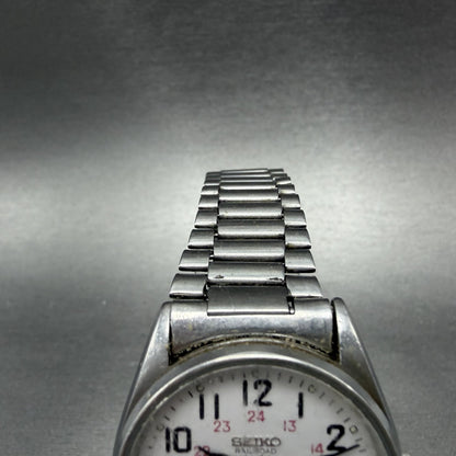 Seiko SQ Railroad Approved Watch Men 34mm White Dial Steel Daydate New Battery4