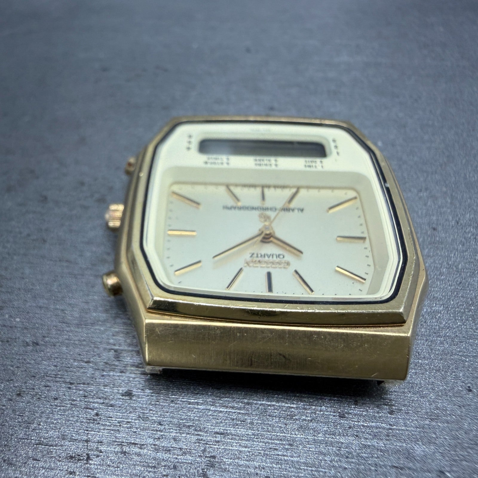 Citizen Analog Digital Watch Men 33mm Champagne Dial Gold Tone 4-082184 PARTS5