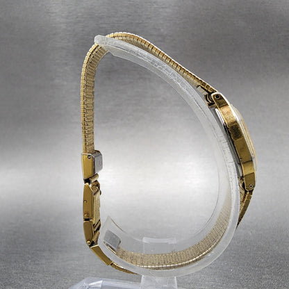 Seiko Watch Women 16mm Champagne Dial Gold Tone 2c20-5769 New Battery