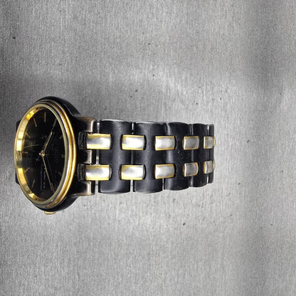 Citizen Watch Men 34mm Black Dial Black & Gold Tone Daydate 6100-G04011 New Batt4
