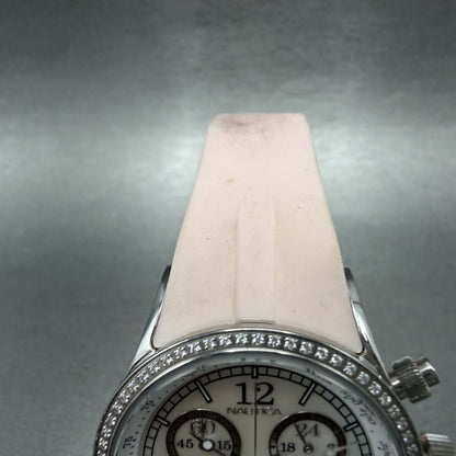 Nautica Chronograph Watch Women 35mm MOP Dial Steel Diamond Bezel New Battery4