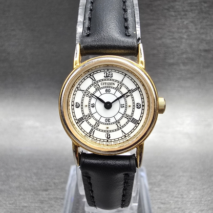Citizen Watch Women 21mm White Dial Gold Tone Round 3220-S04573 New Battery0