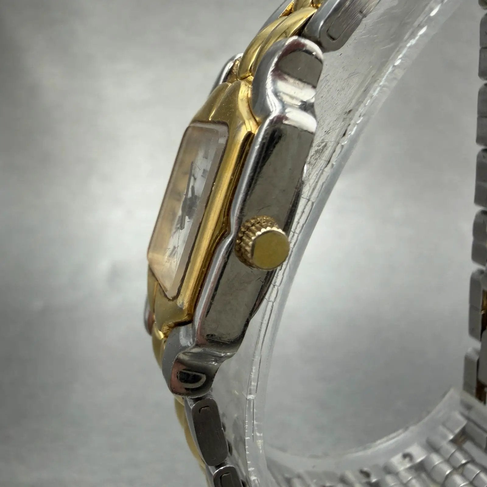 Wittnauer Tank Watch Women 17mm White Dial Two Tone Ck 2447 5000 New Battery2