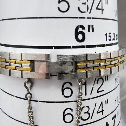 Seiko Watch Women 17mm Silver Dial Two Tone Rectangle 2Y005279 New Battery10
